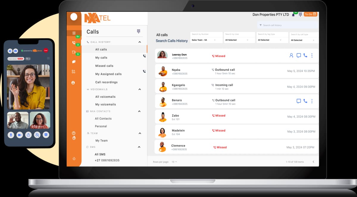 Mobile app and web app demo with communication tools